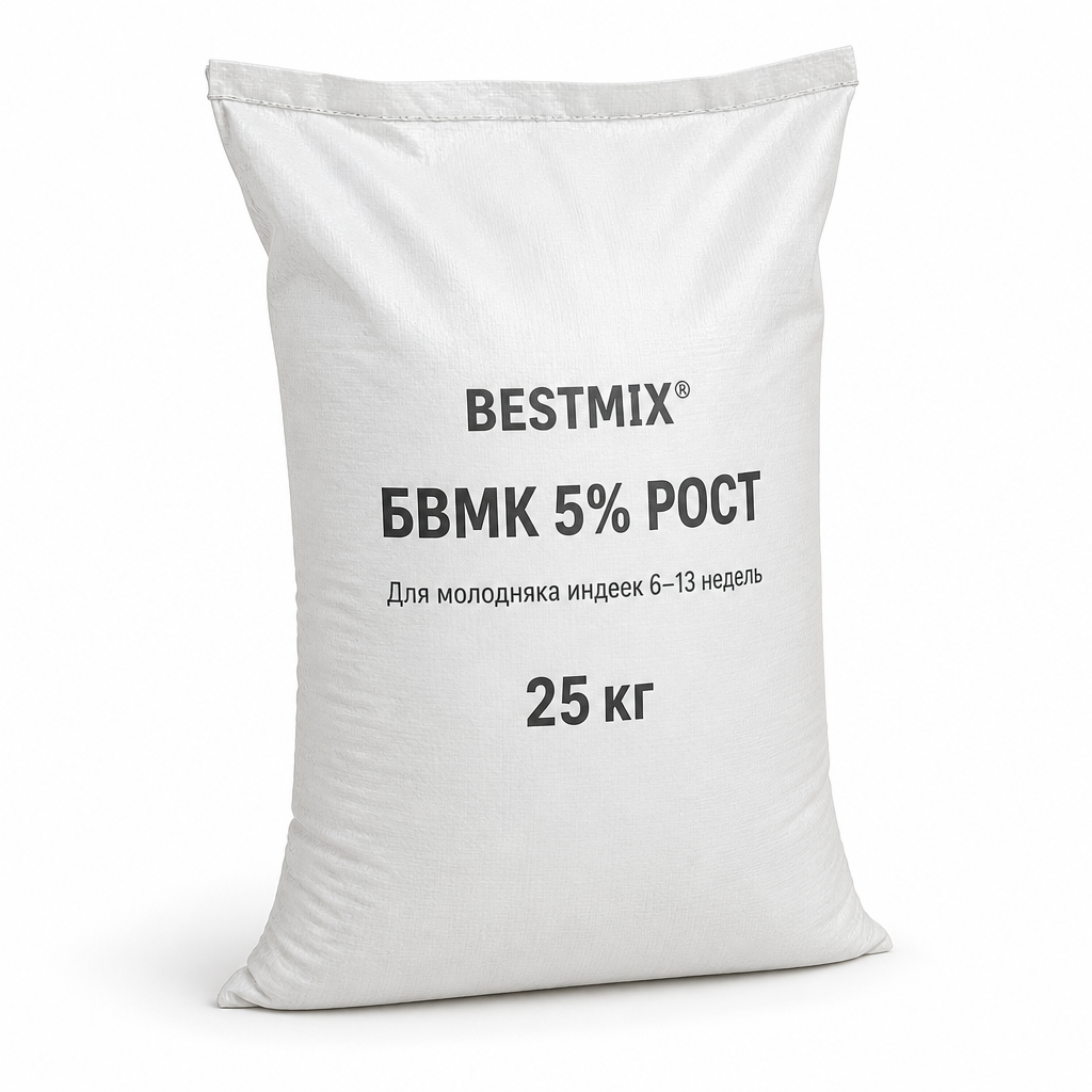 BESTMIX® БВМК 5% РОСТ — для молодняка индеек в возрасте 6-13 недель (упаковка 25 кг)