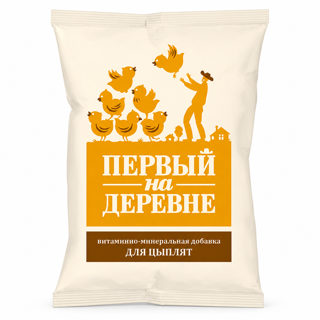 "Первый на деревне" Премикс — для цыплят от 1 до 8 нед (упаковка 0,5 кг)