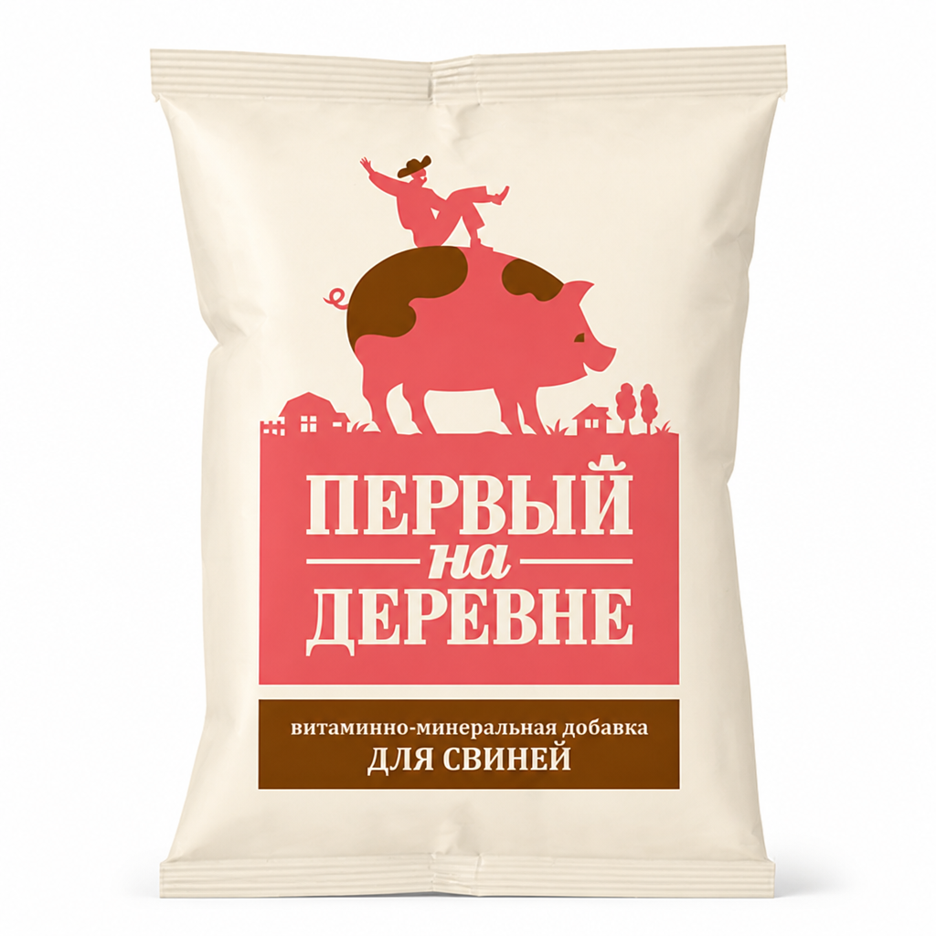 "Первый на деревне" Премикс — для свиней на откорме (пакет 0,5 кг)